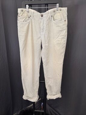 Striped Cotton Relaxed Pants in White and Navy